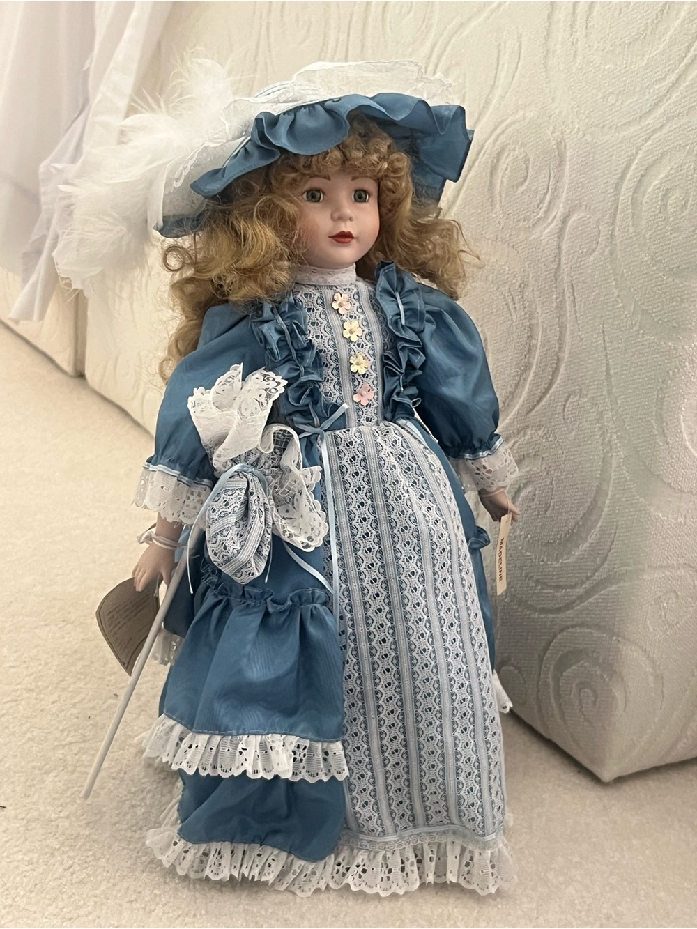 Vintage Collectible Porcelain Doll Madeline Dynasty Doll Collection Tag Attached